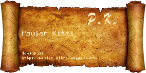Pauler Kitti névjegykártya